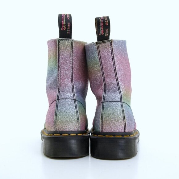 EUC Dr. Martens 1460 Pascal Rainbow Glitter Lace Up Boots in Multicolors Size 6 - Picture 6 of 16